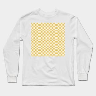 Yellow Checker Pattern Long Sleeve T-Shirt